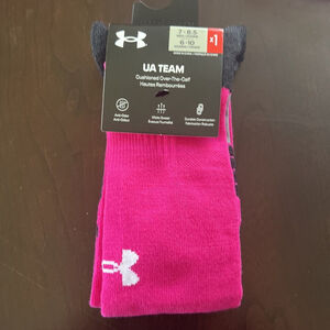 COPY - Under Armour UA Team Over the Calf Socks Pink Black Size Medium 1 Pair